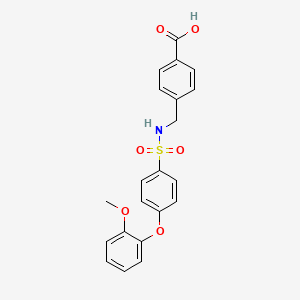 molecular formula C21H19NO6S B1417983 4-(((4-(2-Methoxyphenoxy)phenyl)sulfonamido)methyl)benzoic acid CAS No. 885268-84-8