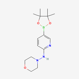 molecular formula C15H24BN3O3 B1417985 N-(5-(4,4,5,5-Tetramethyl-1,3,2-dioxaborolan-2-yl)pyridin-2-yl)morpholin-4-amine CAS No. 1073354-38-7