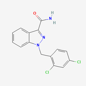 molecular formula C15H11Cl2N3O B14179918 1H-Indazole-3-carboxamide, 1-[(2,4-dichlorophenyl)methyl]- CAS No. 875577-58-5