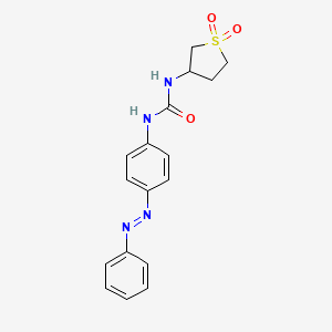 molecular formula C17H18N4O3S B14179945 1-(1,1-dioxidotetrahydrothiophen-3-yl)-3-{4-[(E)-phenyldiazenyl]phenyl}urea CAS No. 507454-47-9