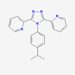 molecular formula C21H19N5 B14179977 2,2'-{4-[4-(Propan-2-yl)phenyl]-4H-1,2,4-triazole-3,5-diyl}dipyridine CAS No. 849939-68-0