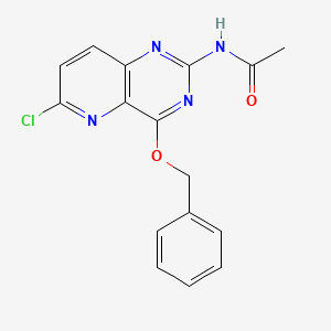 molecular formula C16H13ClN4O2 B14180060 N-(4-(Benzyloxy)-6-chloropyrido[3,2-d]pyrimidin-2-yl)acetamide CAS No. 897362-21-9