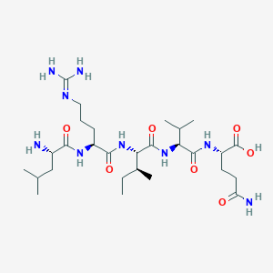 molecular formula C28H53N9O7 B14180075 L-Leucyl-N~5~-(diaminomethylidene)-L-ornithyl-L-isoleucyl-L-valyl-L-glutamine CAS No. 923929-79-7
