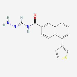 molecular formula C16H13N3OS B14180079 N-[(E)-hydrazinylidenemethyl]-5-thiophen-3-ylnaphthalene-2-carboxamide 