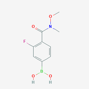 molecular formula C9H11BFNO4 B1418010 [3-Fluoro-4-[methoxy(methyl)carbamoyl]phenyl]boronic acid CAS No. 913835-59-3