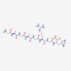 molecular formula C26H43N13O9 B14180198 Glycyl-L-alanylglycyl-L-alanylglycyl-N~5~-(diaminomethylidene)-L-ornithylglycyl-L-histidine CAS No. 878278-00-3