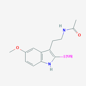 molecular formula C13H15IN2O2 B141802 acetamide, N-[2-(2-iodo-5-methoxy-1H-indol-3-yl)ethyl]- CAS No. 140671-15-4