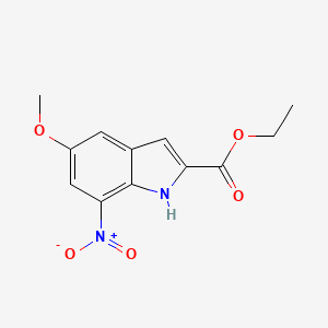 molecular formula C12H12N2O5 B1418026 ethyl 5-methoxy-7-nitro-1H-indole-2-carboxylate CAS No. 13838-44-3