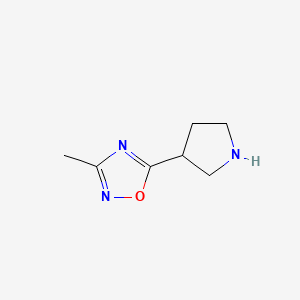 molecular formula C7H11N3O B1418027 3-甲基-5-(吡咯啉-3-基)-1,2,4-噁二唑 CAS No. 902836-46-8