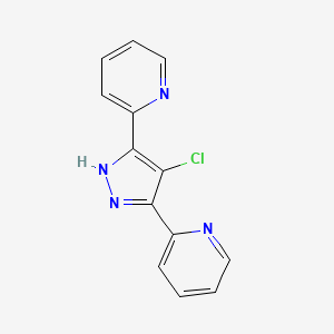 molecular formula C13H9ClN4 B14180301 2,2'-(4-Chloro-1H-pyrazole-3,5-diyl)dipyridine CAS No. 922506-46-5