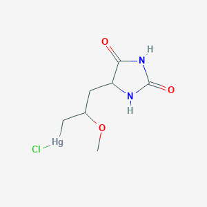 molecular formula C7H11ClHgN2O3 B14180349 Chloro((3-(2,4-dioxo-5-imidazolidinyl)-2-methoxy)propyl)mercury CAS No. 3367-31-5