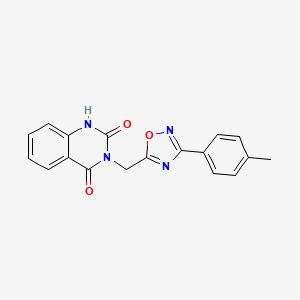 molecular formula C18H14N4O3 B1418036 3-{[3-(4-methylphenyl)-1,2,4-oxadiazol-5-yl]methyl}quinazoline-2,4(1H,3H)-dione CAS No. 1223889-81-3