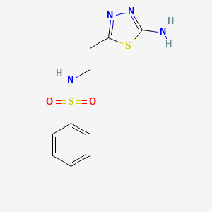 molecular formula C11H14N4O2S2 B1418038 N-[2-(5-amino-1,3,4-thiadiazol-2-yl)ethyl]-4-methylbenzenesulfonamide CAS No. 1199215-79-6