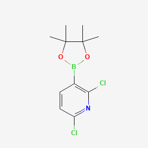 molecular formula C11H14BCl2NO2 B1418043 2,6-Dichloro-3-(4,4,5,5-tetramethyl-1,3,2-dioxaborolan-2-yl)pyridine CAS No. 1073371-78-4