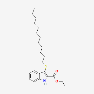 molecular formula C23H35NO2S B14180433 Ethyl 3-(dodecylsulfanyl)-1H-indole-2-carboxylate CAS No. 872593-22-1