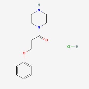molecular formula C13H19ClN2O2 B1418049 3-Phenoxy-1-(piperazin-1-yl)propan-1-one hydrochloride CAS No. 80385-33-7