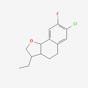 molecular formula C14H16ClFO B14180499 7-Chloro-3-ethyl-8-fluoro-2,3,3a,4,5,9b-hexahydronaphtho[1,2-b]furan CAS No. 925462-65-3