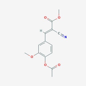 molecular formula C14H13NO5 B14180516 methyl (2E)-3-[4-(acetyloxy)-3-methoxyphenyl]-2-cyanoacrylate CAS No. 107115-24-2