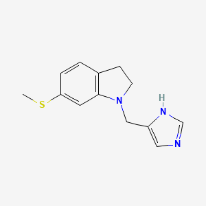 molecular formula C13H15N3S B14180592 1-[(1H-Imidazol-5-yl)methyl]-6-(methylsulfanyl)-2,3-dihydro-1H-indole CAS No. 927426-96-8
