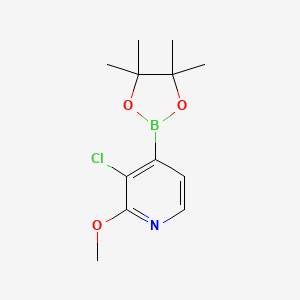 molecular formula C12H17BClNO3 B1418063 3-Chloro-2-methoxy-4-(4,4,5,5-tetramethyl-1,3,2-dioxaborolan-2-yl)pyridine CAS No. 1073353-73-7