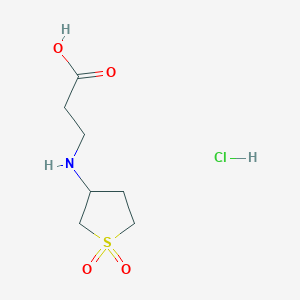 molecular formula C7H14ClNO4S B1418066 N-(1,1-Dioxidotetrahydro-3-thienyl)-beta-alanine hydrochloride CAS No. 297760-52-2