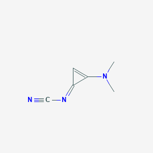 molecular formula C6H7N3 B141807 Cyanamide, [2-(dimethylamino)-2-cyclopropen-1-ylidene]-(9CI) CAS No. 130380-13-1