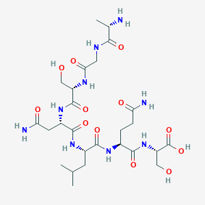 molecular formula C26H45N9O12 B14180765 L-Alanylglycyl-L-seryl-L-asparaginyl-L-leucyl-L-glutaminyl-L-serine CAS No. 920011-17-2