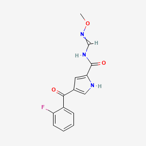 molecular formula C14H12FN3O3 B1418085 4-(2-氟苯甲酰基)-N-[(甲氧基亚氨基)甲基]-1H-吡咯-2-甲酰胺 CAS No. 338977-17-6