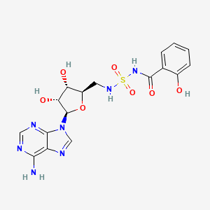 molecular formula C17H19N7O7S B14180886 N-[[(2R,3S,4R,5R)-5-(6-aminopurin-9-yl)-3,4-dihydroxyoxolan-2-yl]methylsulfamoyl]-2-hydroxybenzamide CAS No. 873556-29-7
