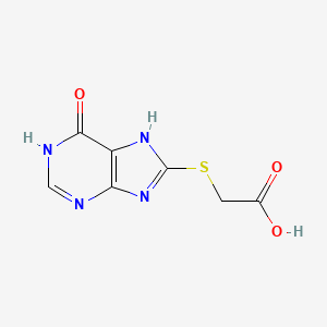 molecular formula C7H6N4O3S B1418090 (6-Oxo-6,9-dihydro-1H-purin-8-ylsulfanyl)-acetic acid CAS No. 69341-06-6
