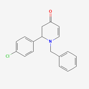 molecular formula C18H16ClNO B14180946 4(1H)-Pyridinone, 2-(4-chlorophenyl)-2,3-dihydro-1-(phenylmethyl)- CAS No. 860607-11-0