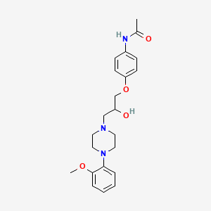 molecular formula C22H29N3O4 B14180952 N-(4-(2-Hydroxy-3-(4-(2-methoxyphenyl)-1-piperazinyl)propoxy)phenyl)acetamide CAS No. 47626-79-9