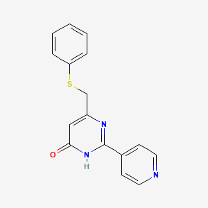 molecular formula C16H13N3OS B1418102 6-[(Phenylsulfanyl)methyl]-2-(4-pyridinyl)-4-pyrimidinol CAS No. 337923-17-8