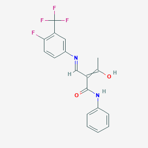 (Z)-2-acetyl-3-[4-fluoro-3-(trifluoromethyl)anilino]-N-phenyl-2-propenamide