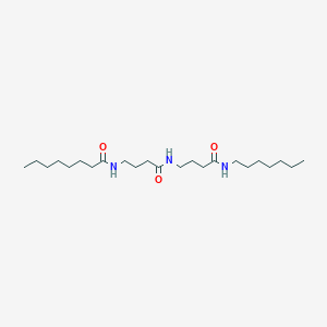molecular formula C23H45N3O3 B14181111 N-(4-{[4-(Heptylamino)-4-oxobutyl]amino}-4-oxobutyl)octanamide CAS No. 869961-03-5
