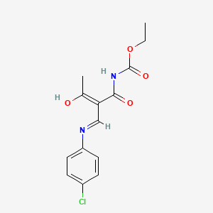 ethyl N-[2-acetyl-3-(4-chloroanilino)acryloyl]carbamate