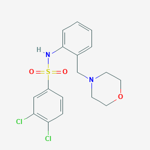 molecular formula C17H18Cl2N2O3S B14181176 3,4-Dichloro-N-[2-(4-morpholinylmethyl)phenyl]benzenesulfonamide CAS No. 922709-23-7