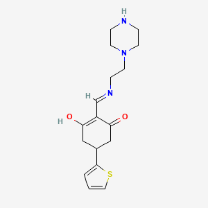 2-{[(2-Piperazin-1-ylethyl)amino]methylene}-5-thien-2-ylcyclohexane-1,3-dione