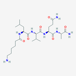 molecular formula C25H47N7O6 B14181309 N-(6-Aminohexanoyl)-L-leucyl-L-valyl-L-glutaminyl-L-alaninamide CAS No. 923582-11-0