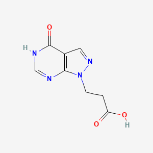 molecular formula C8H8N4O3 B1418137 3-(4-oxo-4,5-dihydro-1H-pyrazolo[3,4-d]pyrimidin-1-yl)propanoic acid CAS No. 96096-10-5