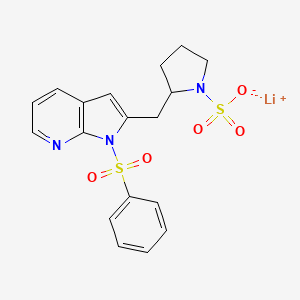 molecular formula C18H18LiN3O5S2 B14181376 lithium;2-[[1-(benzenesulfonyl)pyrrolo[2,3-b]pyridin-2-yl]methyl]pyrrolidine-1-sulfonate 