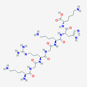 molecular formula C34H63N15O8 B14181443 L-Lysylglycyl-N~5~-(diaminomethylidene)-L-ornithylglycyl-L-lysyl-L-histidyl-L-lysine CAS No. 847739-68-8