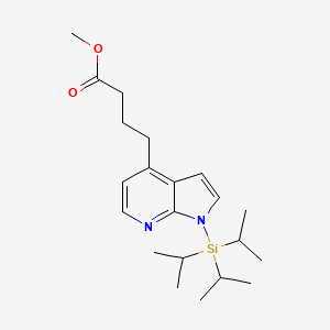 molecular formula C21H34N2O2Si B14181503 methyl 4-(1-(triisopropylsilyl)-1H-pyrrolo[2,3-b]pyridin-4-yl)butanoate 