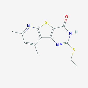 molecular formula C13H13N3OS2 B1418151 2-(Ethylsulfanyl)-7,9-dimethylpyrido[3',2':4,5]thieno[3,2-d]pyrimidin-4-ol CAS No. 672950-80-0