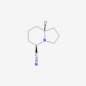 molecular formula C9H14N2 B141816 (5R,8Ar)-1,2,3,5,6,7,8,8a-octahydroindolizine-5-carbonitrile CAS No. 129708-97-0