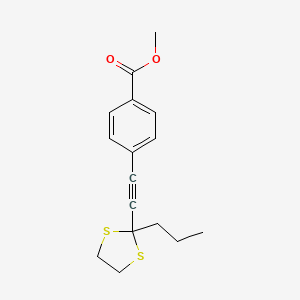 molecular formula C16H18O2S2 B14181779 Methyl 4-[(2-propyl-1,3-dithiolan-2-yl)ethynyl]benzoate CAS No. 920979-40-4