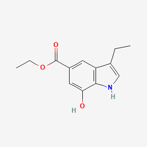 molecular formula C13H15NO3 B14181789 Ethyl 3-ethyl-7-hydroxy-1H-indole-5-carboxylate CAS No. 918446-46-5