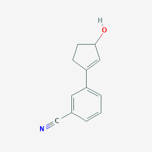 molecular formula C12H11NO B14181821 Benzonitrile, 3-(3-hydroxy-1-cyclopenten-1-yl)- CAS No. 849697-80-9