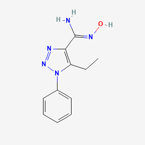molecular formula C11H13N5O B1418184 5-ethyl-N'-hydroxy-1-phenyl-1H-1,2,3-triazole-4-carboximidamide CAS No. 1325549-80-1
