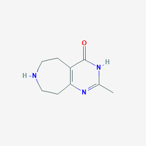 molecular formula C9H13N3O B1418199 2-methyl-3,5,6,7,8,9-hexahydro-4H-pyrimido[4,5-d]azepin-4-one CAS No. 391953-90-5
